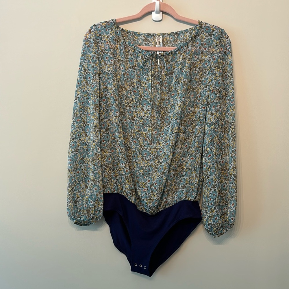 Intimately Free People Sheer Blouse Top Bodysuit S Small